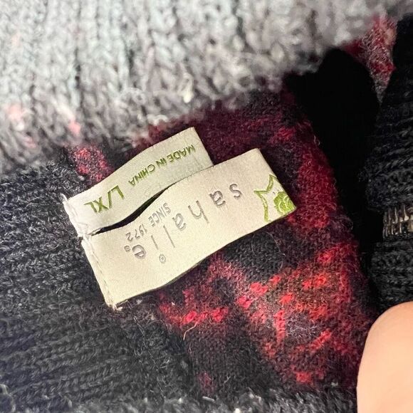 Sahalie Sweater Womens Large Multicolor Front Zip Poncho Wool Blend Shawl Top - Picture 4 of 9